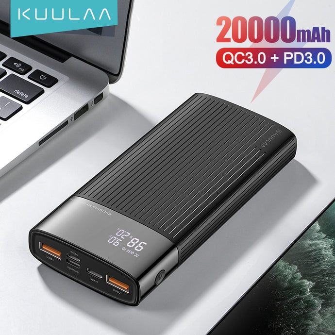 High Storage 20,000mAh Power Bank with Fast Charging