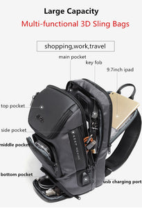 Cross Body Sling Style City Bag with USB Charging Port
