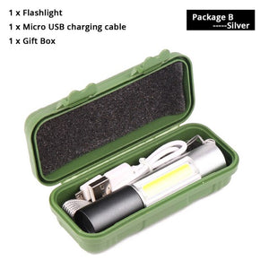 Minimalist and stylish Rechargeable Flashlight - 3 Modes Zoomable