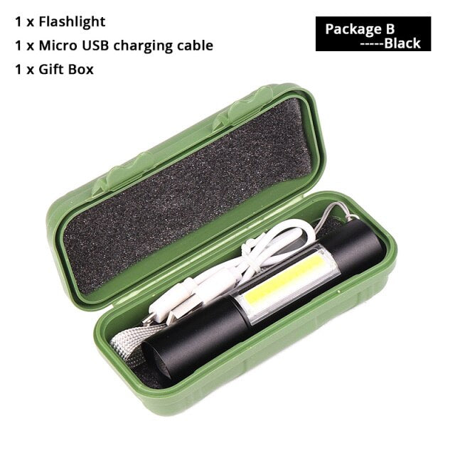 Minimalist and stylish Rechargeable Flashlight - 3 Modes Zoomable