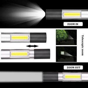 Minimalist and stylish Rechargeable Flashlight - 3 Modes Zoomable