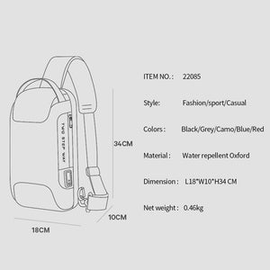 Cross Body Anti-Theft Streamlined Zero Clutter Travel Pack