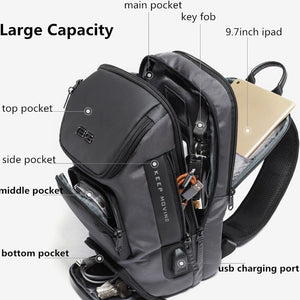 Cross Body Sling Style City Bag with USB Charging Port