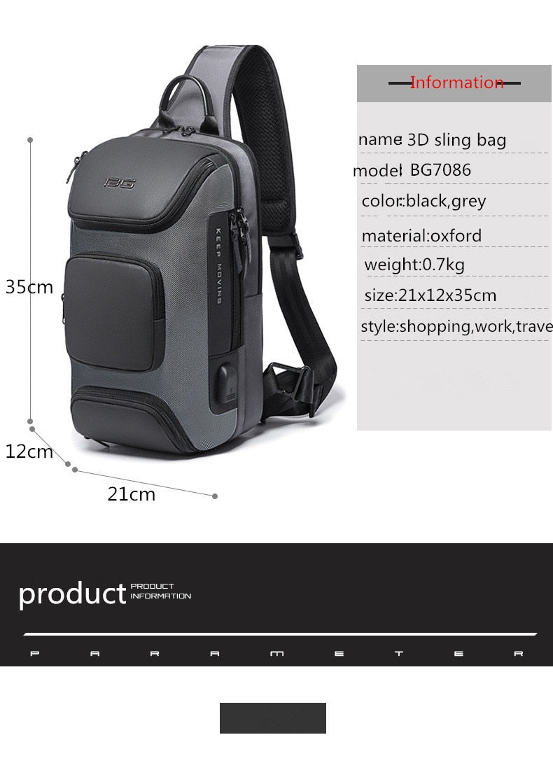 Team 717 Travel Sling Bag (w/usb port)