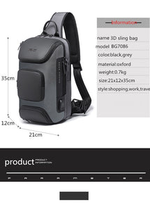 Cross Body Sling Style City Bag with USB Charging Port